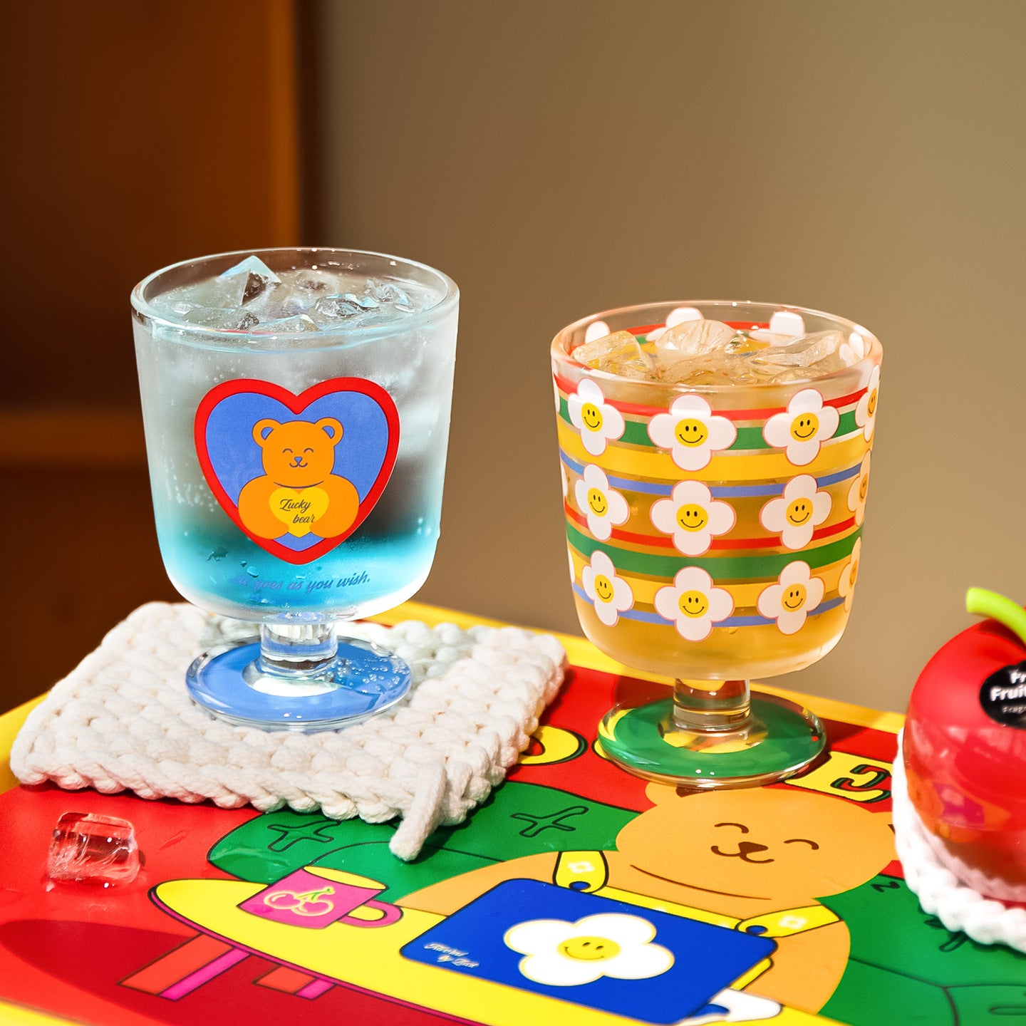 好宅現貨 🏠 ins 玻璃杯 馬克杯 小熊 花花 拍攝道具