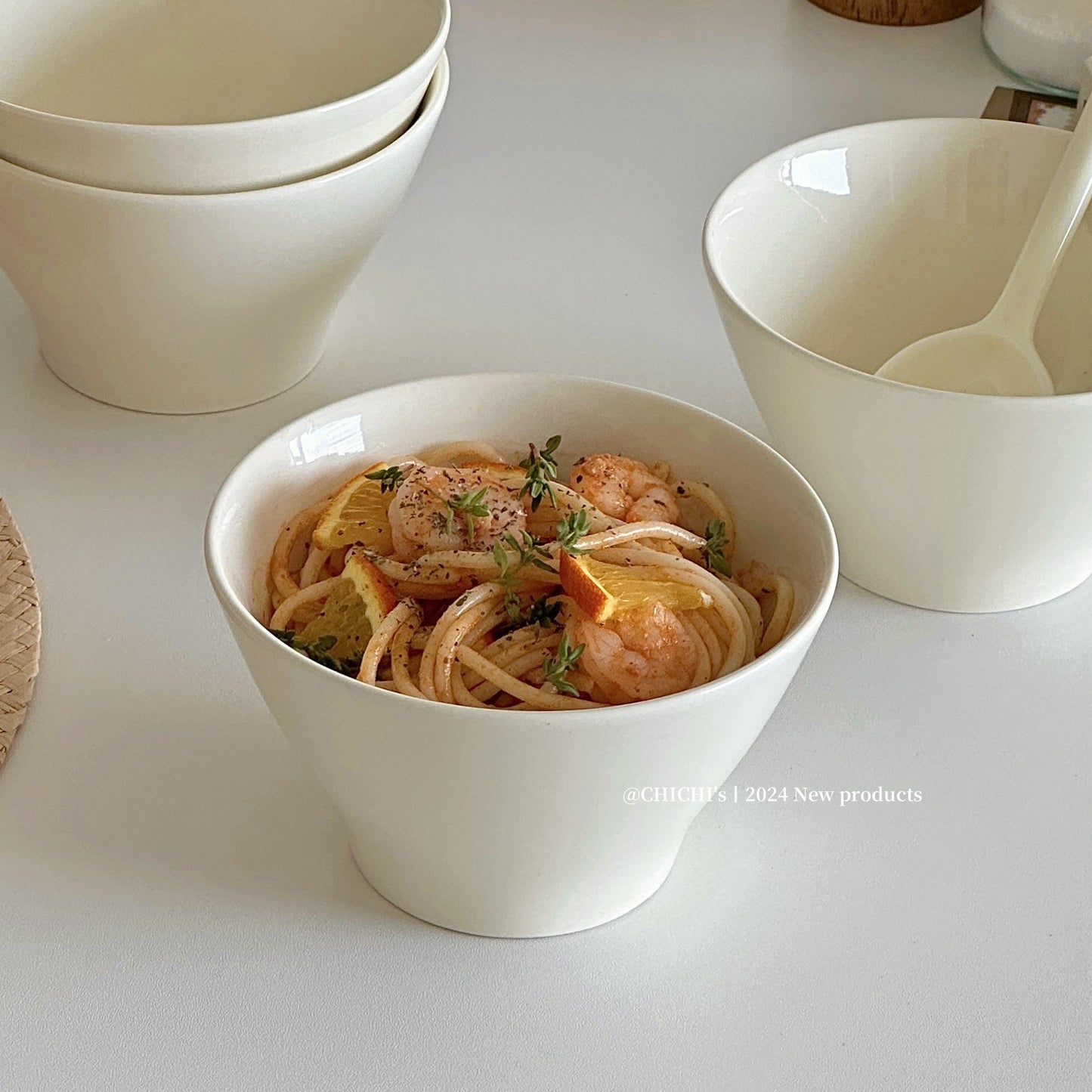 簡約斗笠碗 湯碗陶 瓷飯碗 米白韓系ins 碗具 湯碗