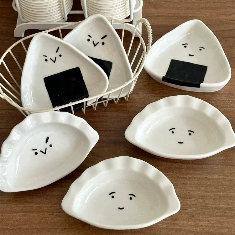 好宅選品 🏠 飯糰醬料碟 造型碟 陶瓷4吋小碟子 餃子調味碟 醋醬油碟 小菜碟