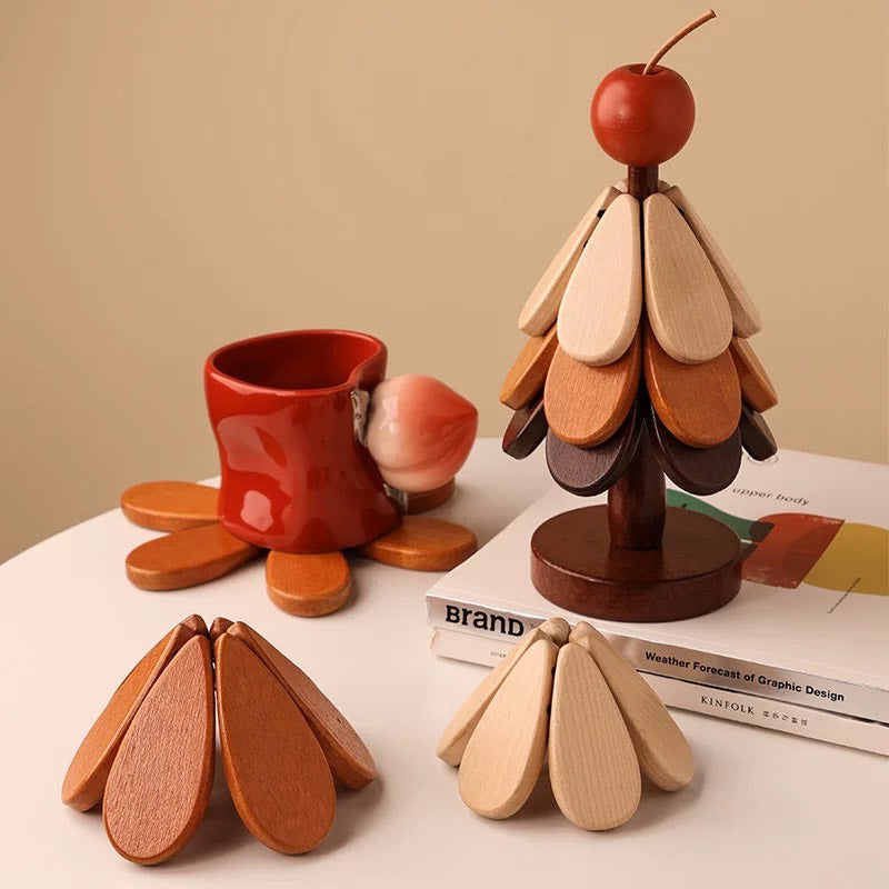 好宅選品 🏠 聖誕樹隔熱墊 杯墊 耐高溫餐墊 家用創意擺飾 聖誕樹 隔熱墊 防燙