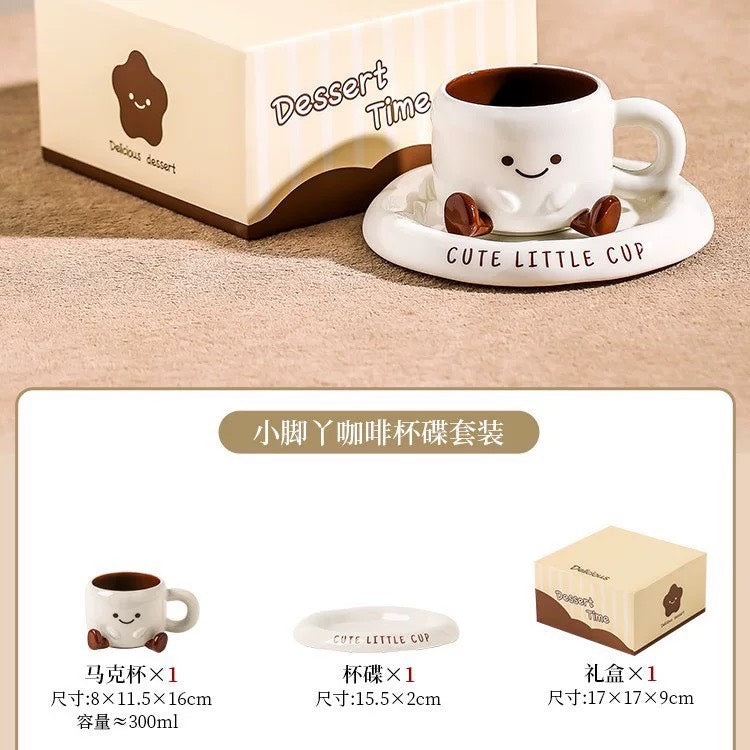 好宅現貨 🏠 可可豆系列 腳丫杯 陶瓷杯 馬克杯 杯碟 咖啡杯 早餐杯
