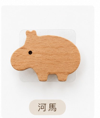 現貨秒發 ⚡ 免釘牆 木質掛勾 無痕掛勾 免打孔 北歐風 螺絲釘 星星 月亮 雲 動物 兔子 河馬 大象 衣帽架 掛飾