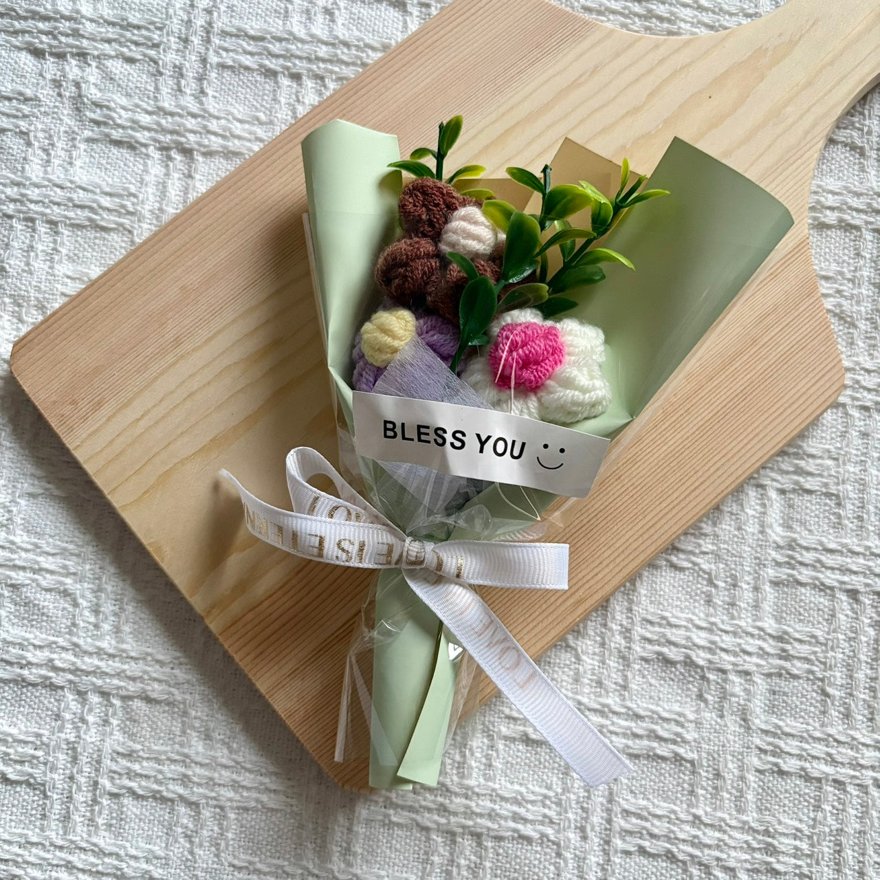 現貨秒發 ⚡ 迷你花束 畢業花束 勾針花束 裝飾品 永生花 針織花束 手工編織花束 針織小花束 教師節花束 畢業禮物