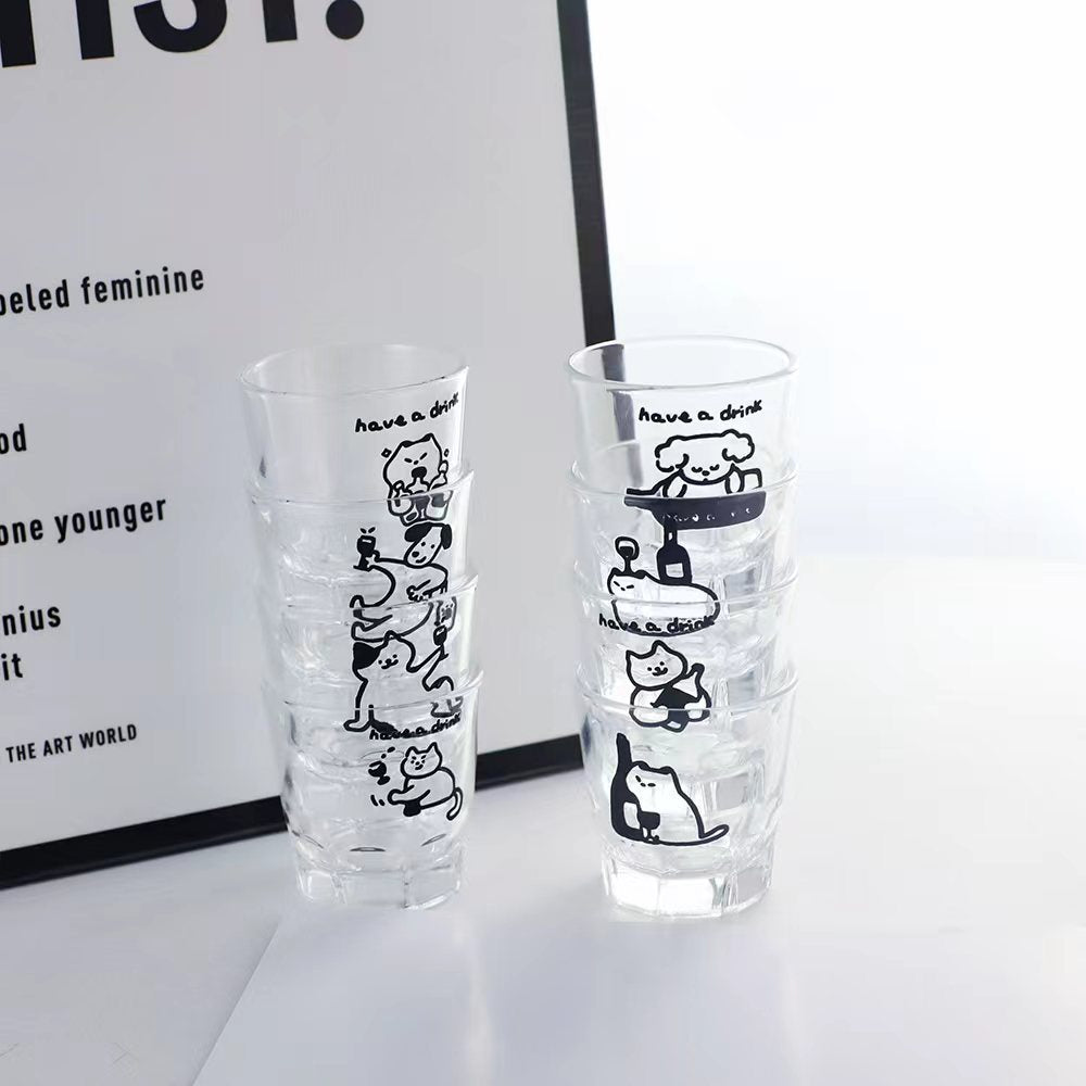 好宅選品 🏠 ins風小酒杯 燒酒杯 玻璃杯 簡約插圖 清酒杯