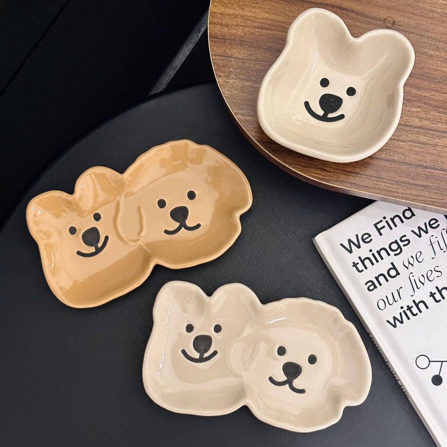 好宅選品 🏠 捲毛狗狗 調味料碟 沾料碟 調味碟 醬油醋碟 復古 陶瓷 釉下彩碟子