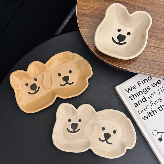 好宅選品 🏠 捲毛狗狗 調味料碟 沾料碟 調味碟 醬油醋碟 復古 陶瓷 釉下彩碟子