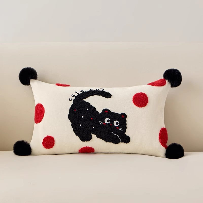 好宅選品 🏠【刺繡抱枕】喵喵悠果 枕套 PP棉 抱抱絨 刺繡 枕頭 午睡枕 長形枕 沙發枕