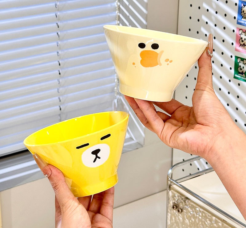 好宅選品 🏠 表情包 陶瓷飯碗 餐具 斗笠碗 防燙 飯碗 沙拉碗 一家人飯碗