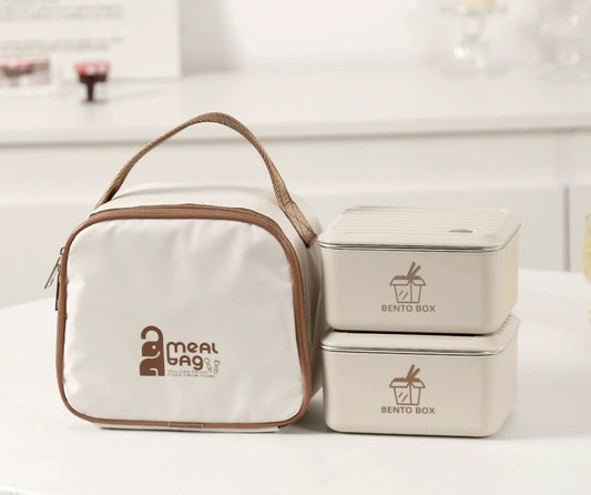 好宅選品 🏠 可微波爐 不銹鋼餐盒 316不鏽鋼筷子 奶油風 保溫便當盒 防滑 防摔 防黴菌 高檔抗菌