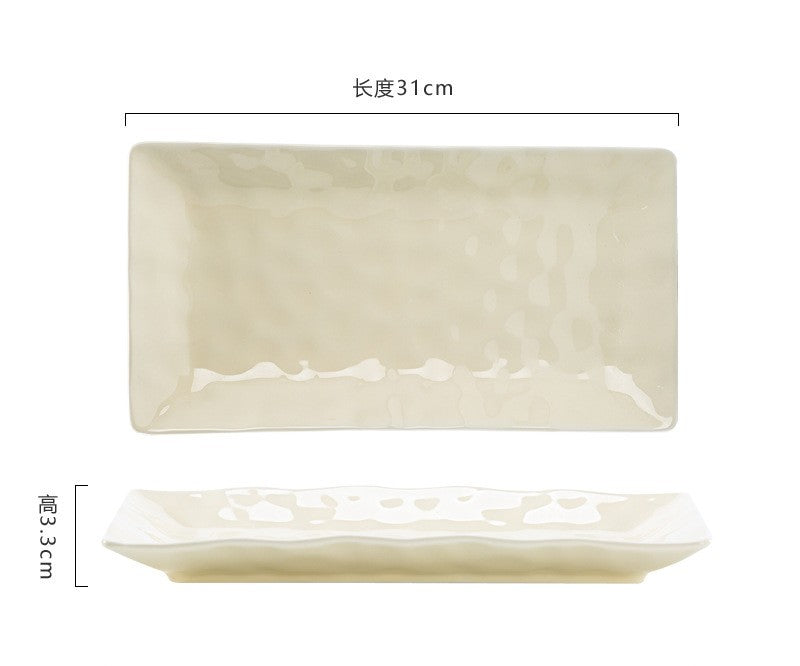 ins 奶油風格 碗碟套裝 陶瓷 餐具 喬遷新居 結婚禮物 碗碟筷碗盤 家用 碗筷 魚盤 方盤