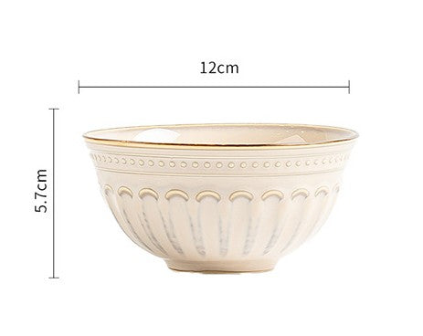 好宅選品 🏠 美式復古餐具組 飯碗 平盤 歐式陶瓷 西餐盤 餐具碗碟套裝 深盤 淺盤