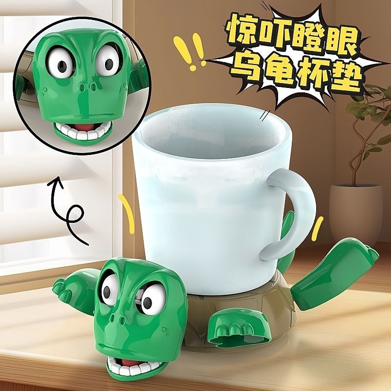 好宅選品 🏠 爆款 烏龜杯墊 解壓玩具 趣味搞笑 瞪眼