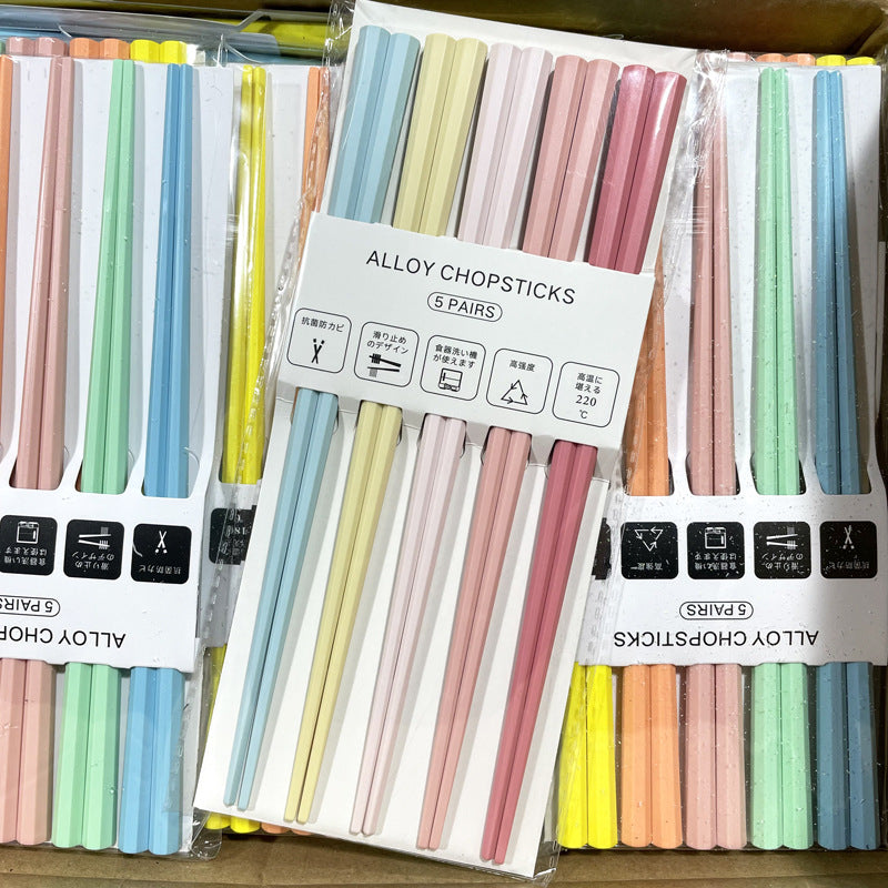 好宅選品 🏠 莫蘭迪色 日式合金筷 防滑 耐高溫 餐具 筷子