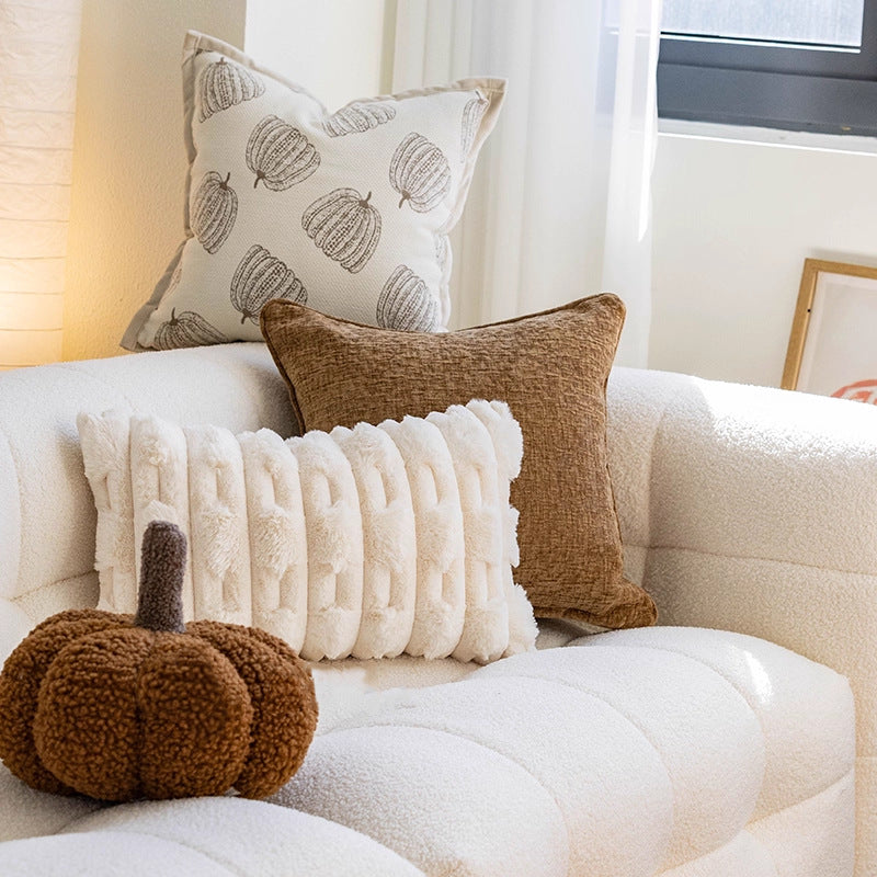 北歐 ins 咖棕色組合 刺繡 提花 沙發抱枕 幾何圖案 枕頭套 沙發裝飾