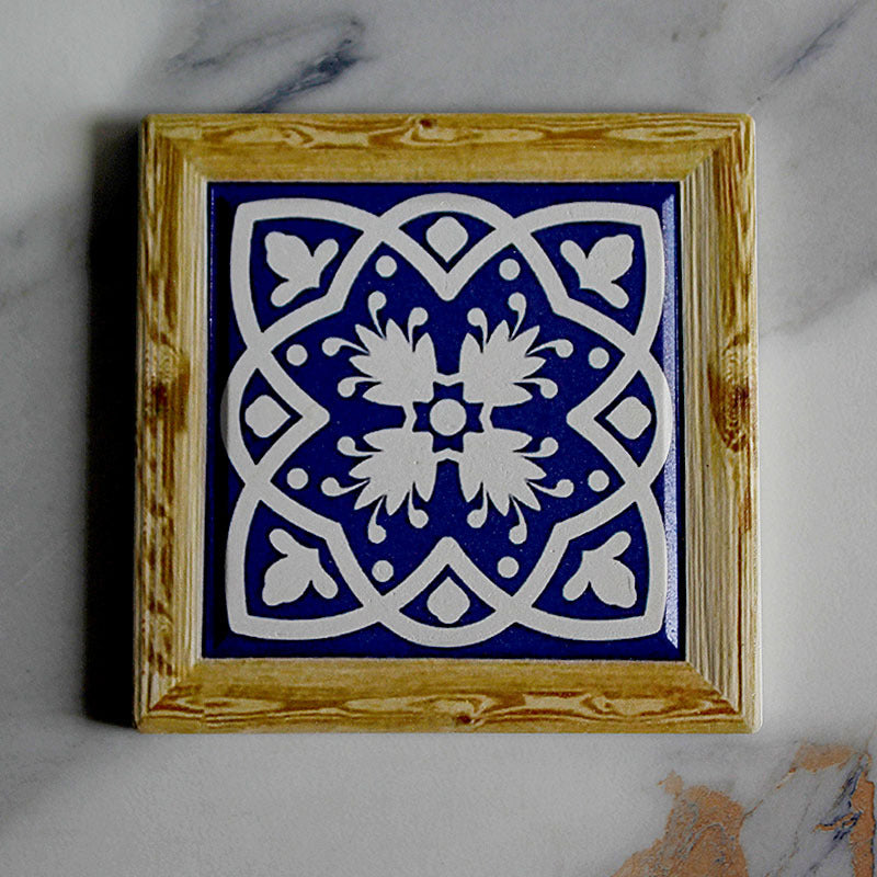 好宅選品 🏠 波希米亞 方形復古杯墊 隔熱墊 花磚 陶瓷咖啡杯墊 桌面裝飾品