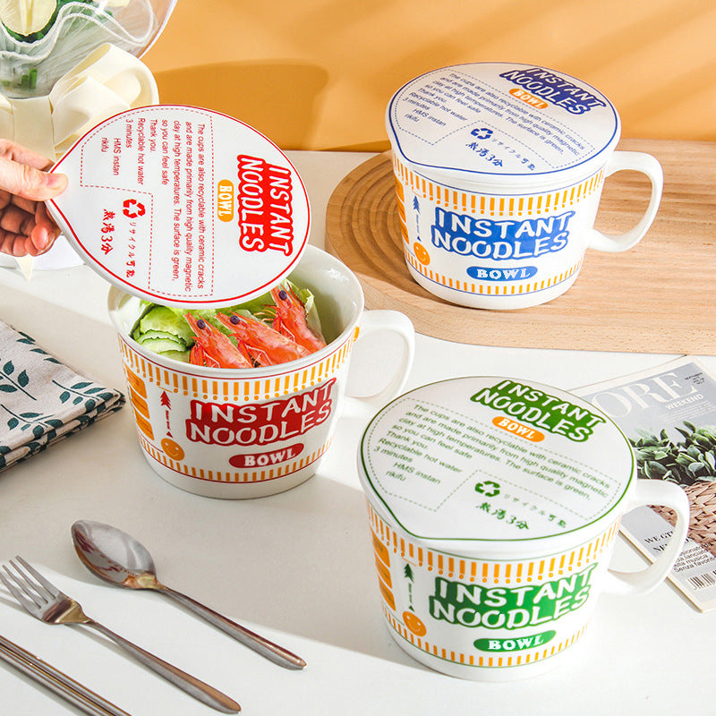 好宅選品 🏠 日式創意泡麵碗 大容量 手柄泡麵杯 陶瓷 大碗 可微波