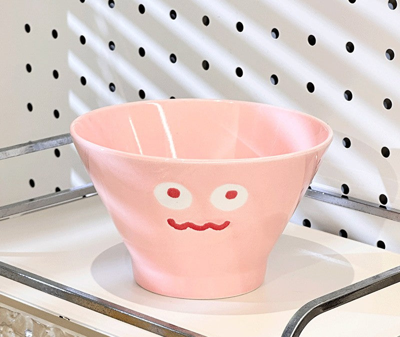 好宅選品 🏠 表情包 陶瓷飯碗 餐具 斗笠碗 防燙 飯碗 沙拉碗 一家人飯碗