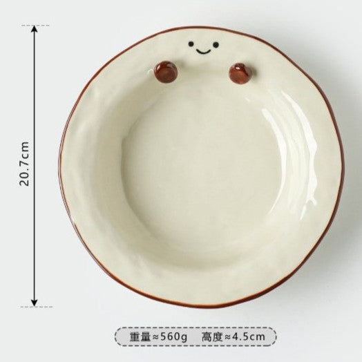 好宅選品 🏠 ins 可可豆系列 迷你杯 飯碗 甜點碗 沙拉盤 陶瓷碗  盤子 陶瓷盤