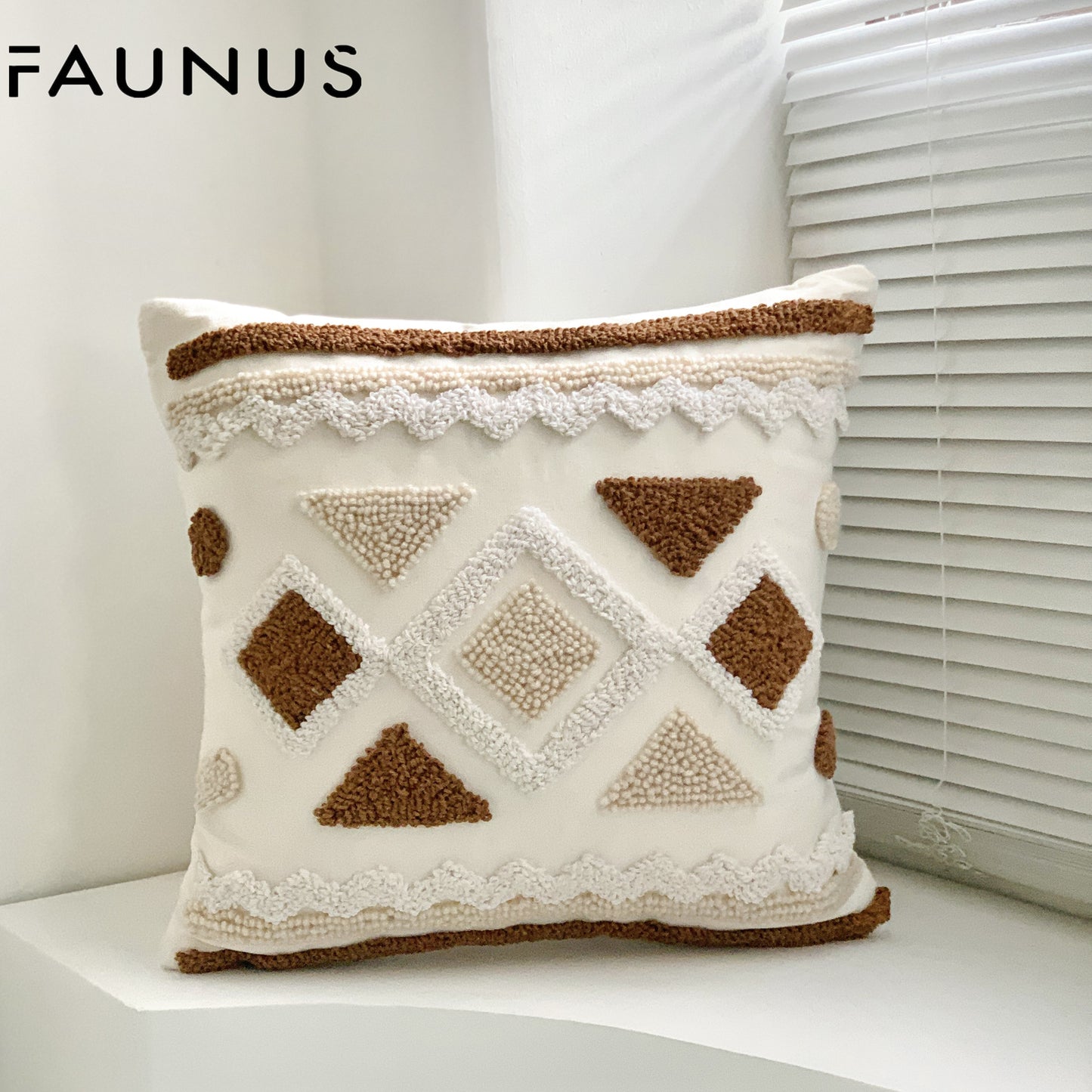 ins 波西米亞 簇絨圈絨帆布刺繡 客廳抱枕 沙發靠枕靠墊