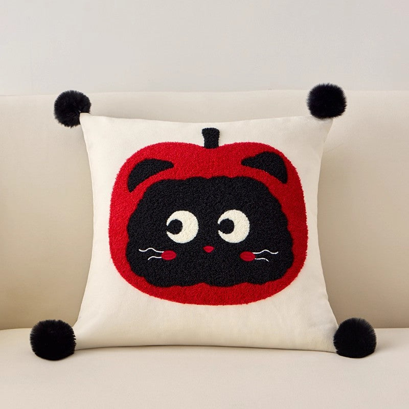 好宅選品 🏠【刺繡抱枕】喵喵悠果 枕套 PP棉 抱抱絨 刺繡 枕頭 午睡枕 長形枕 沙發枕