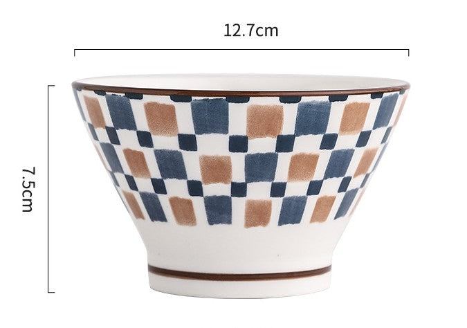 好宅選品 🏠 日式圖騰陶瓷碗 斗笠碗 飯碗 釉下彩 器皿 湯碗 餐具