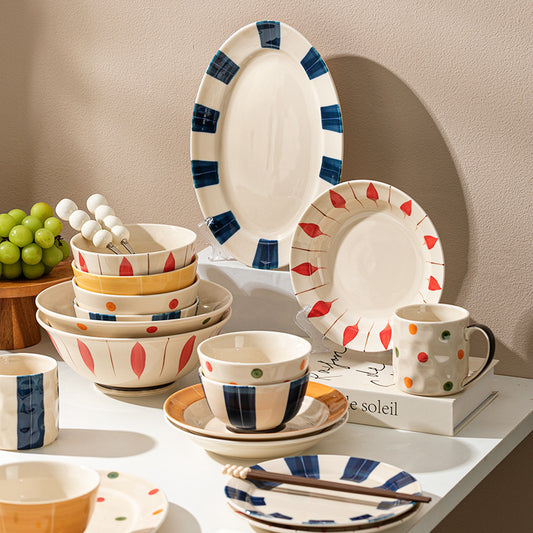 好宅選品 🏠 日式 陶瓷碗 陶瓷盤 釉下彩 ins風  碗盤 餐具