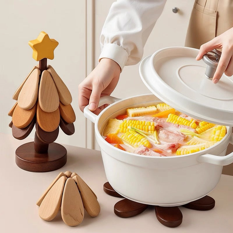 好宅選品 🏠 聖誕樹隔熱墊 杯墊 耐高溫餐墊 家用創意擺飾 聖誕樹 隔熱墊 防燙