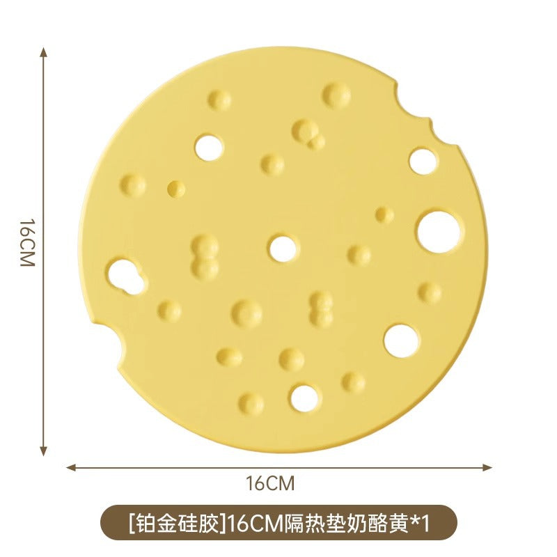 好宅選品 🏠 芝士造型隔熱墊 乳酪矽膠隔熱墊 餐桌防燙墊 奶油風 鍋碗墊 餐盤墊子 耐高溫