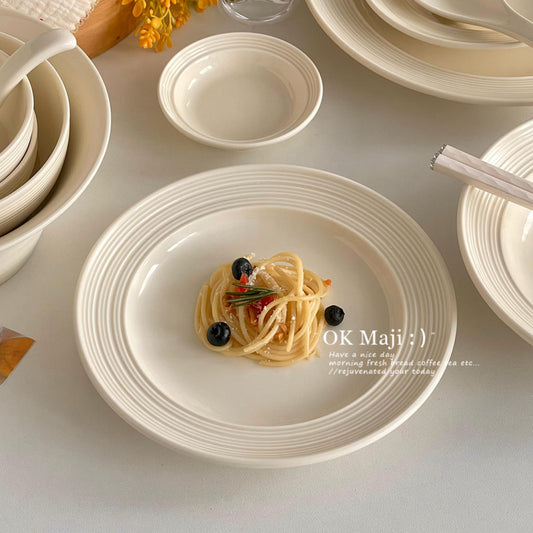 ins風 螺紋餐具組 碗盤