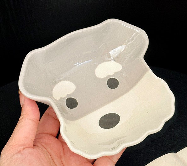 好宅選品 🏠 捲毛狗狗 調味料碟 沾料碟 調味碟 醬油醋碟 復古 陶瓷 釉下彩碟子