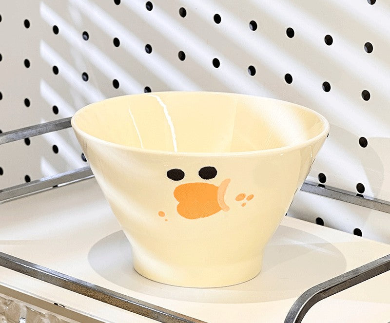 好宅選品 🏠 表情包 陶瓷飯碗 餐具 斗笠碗 防燙 飯碗 沙拉碗 一家人飯碗