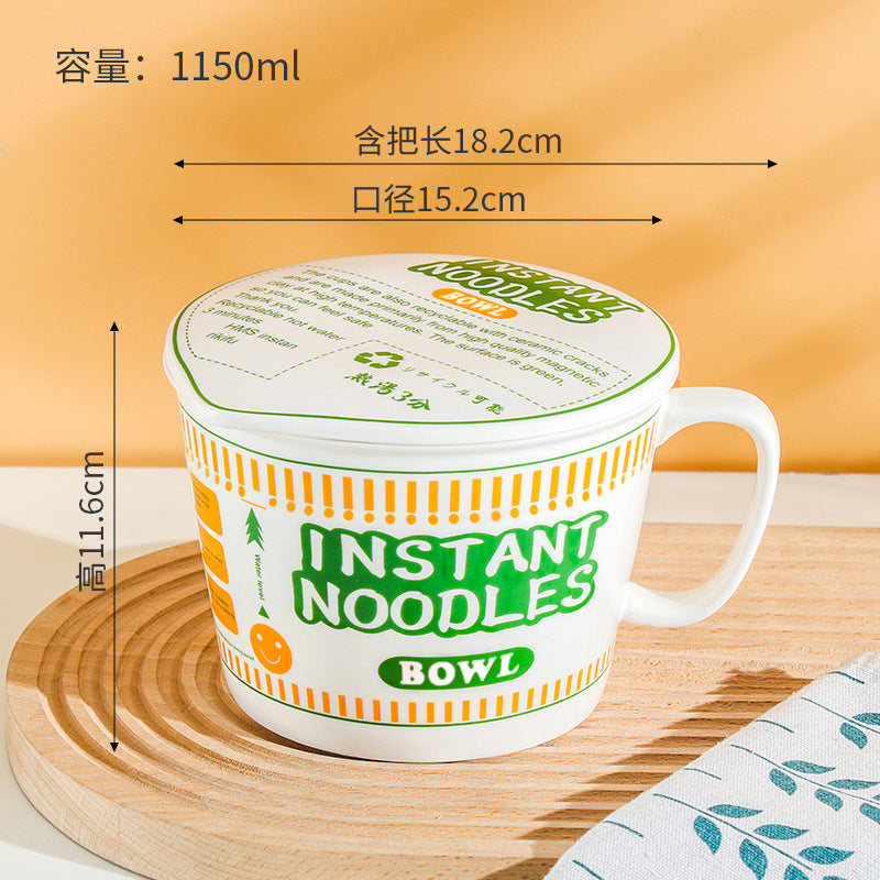 好宅選品 🏠 日式創意泡麵碗 大容量 手柄泡麵杯 陶瓷 大碗 可微波