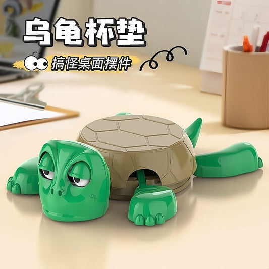 好宅選品 🏠 爆款 烏龜杯墊 解壓玩具 趣味搞笑 瞪眼