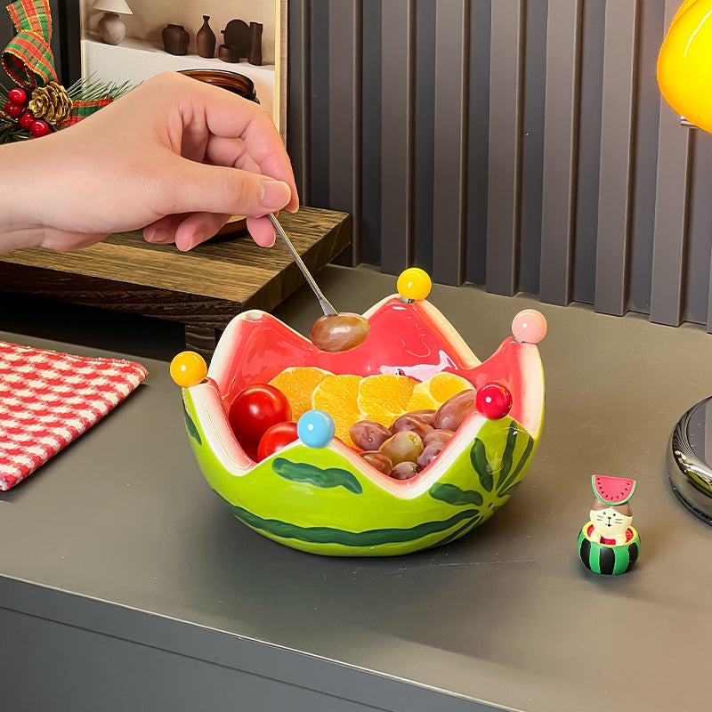 好宅選品 🏠 西瓜水果盤 水果叉 不鏽鋼 果籤 精緻餐具套裝 水果碗 果盤