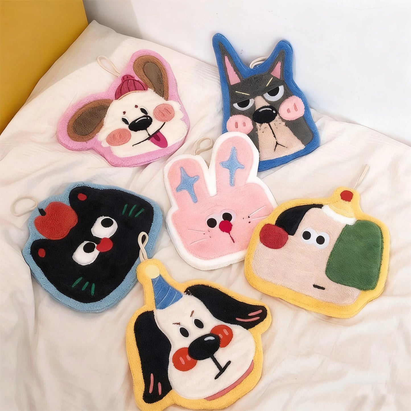 好宅選品 🏠 ins 多巴胺擦手巾 掛式吸水加厚毛巾 擦手帕 洗手小方巾