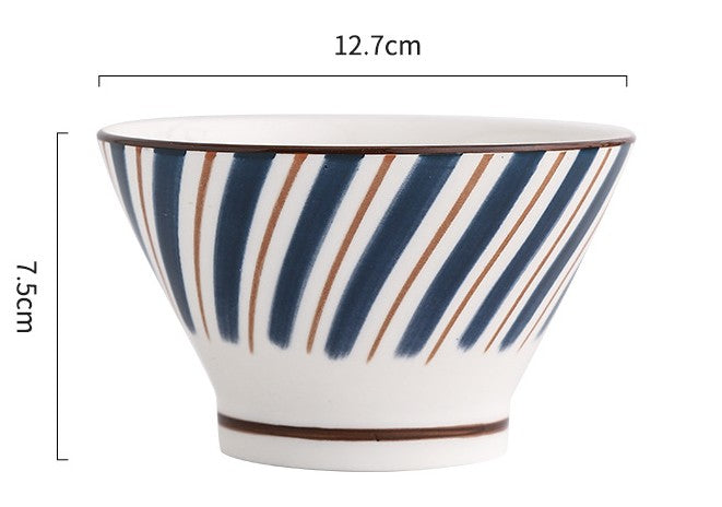 好宅選品 🏠 日式圖騰陶瓷碗 斗笠碗 飯碗 釉下彩 器皿 湯碗 餐具