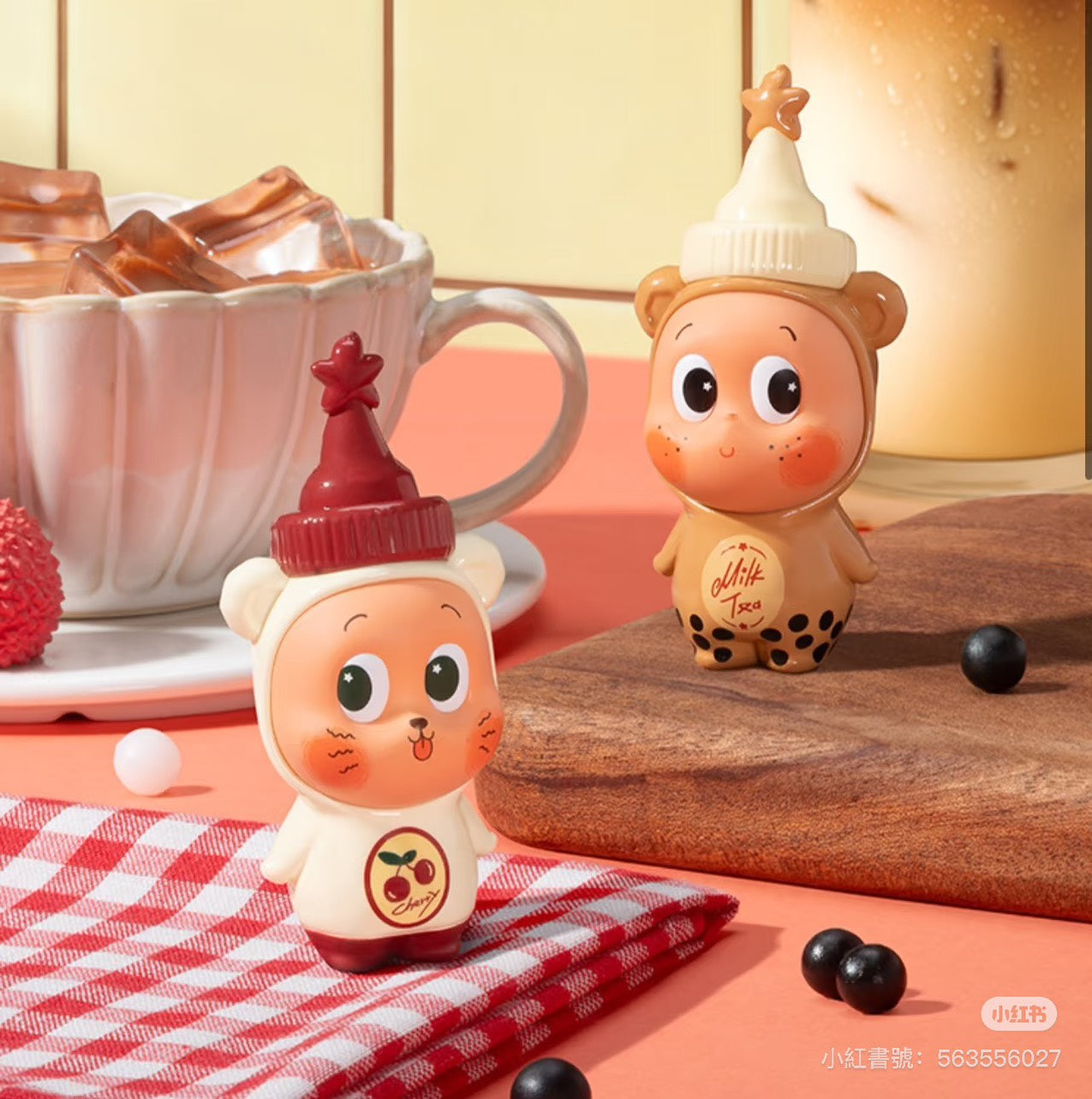 快速預購⚡星星人 珍珠奶茶 & 櫻桃冰茶 喜茶聯名 徽章 茶瓶款 舉杯款 積分兌換 萌粒 泡泡瑪特 popmart 公仔 吊卡