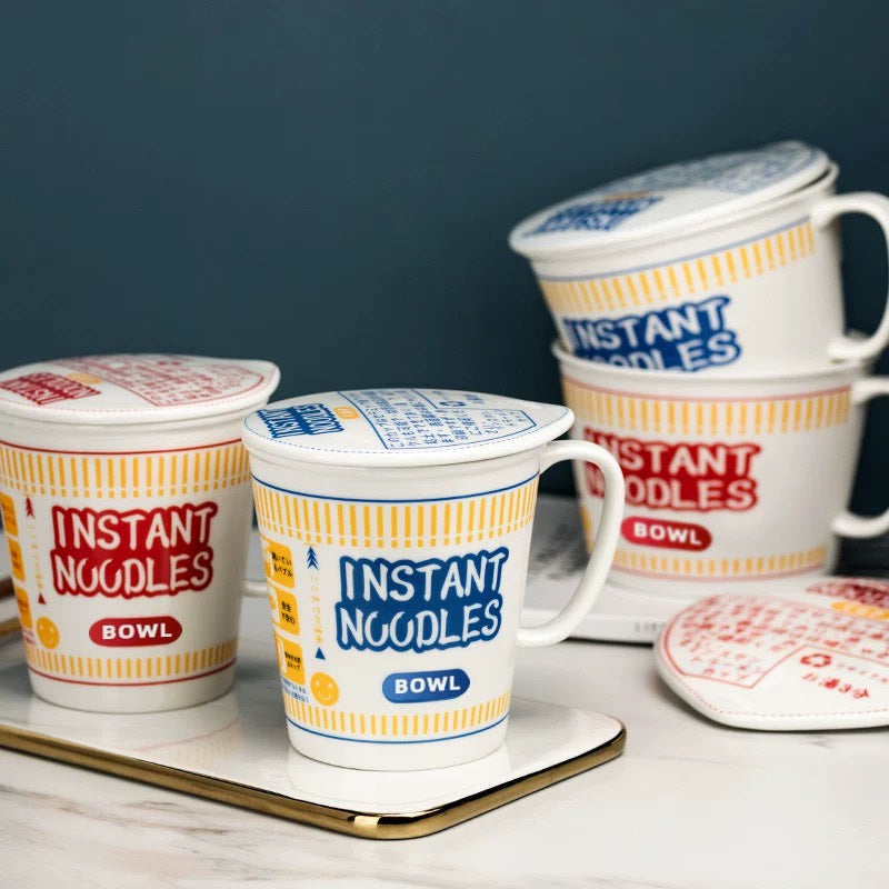 好宅選品 🏠 日式創意泡麵碗 大容量 手柄泡麵杯 陶瓷 大碗 可微波