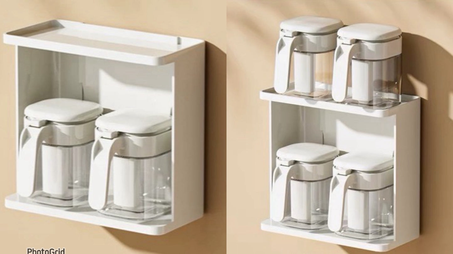 好宅選品 🏠 自動開合玻璃油壺 調味收納盒 獨立放勺 裝油 倒油 防漏 廚房家用 調味罐 防潮