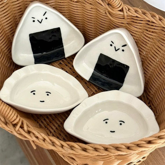 好宅選品 🏠 飯糰醬料碟 造型碟 陶瓷4吋小碟子 餃子調味碟 醋醬油碟 小菜碟