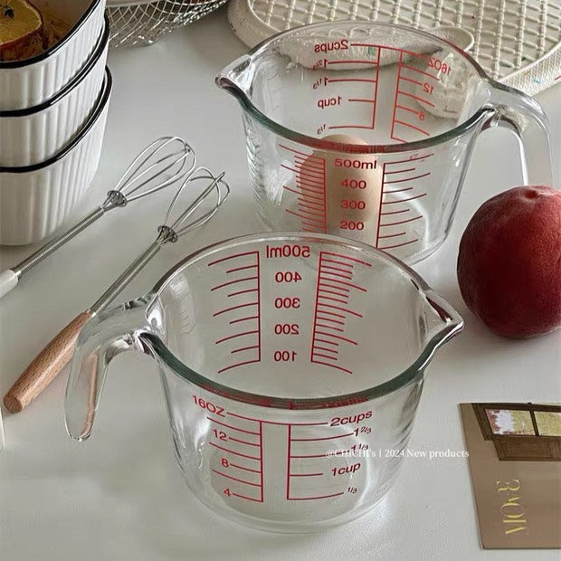 好宅選品 🏠 可加熱量杯 350ml 500ml 玻璃量杯 玻璃杯 打蛋杯 毫升計量杯 烘焙刻度杯