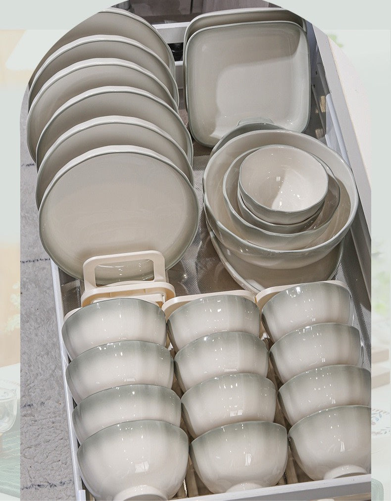 好宅選品 🏠 漸層綠輕奢  碗碟組 釉下彩 飯碗陶瓷盤 碗盤 餐具