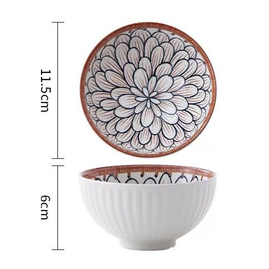 好宅選品 🏠 日式復古藤編 陶瓷碗 4.5英吋 米飯碗 餐具 碗 器皿 陶瓷盤 八吋盤 淺盤 碗盤