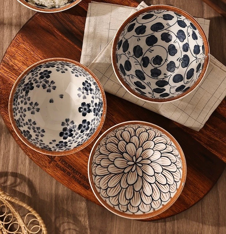 好宅選品 🏠 日式復古藤編 陶瓷碗 4.5英吋 米飯碗 餐具 碗 器皿 陶瓷盤 八吋盤 淺盤 碗盤