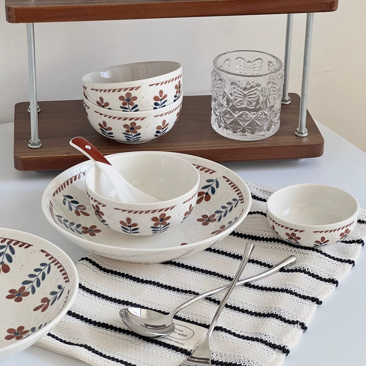 好宅選品 🏠 復古小花系列 深盤 淺盤 方盤 日式浮雕 沙拉盤 花形碟4英吋 甜穗 骨碟 點心碟