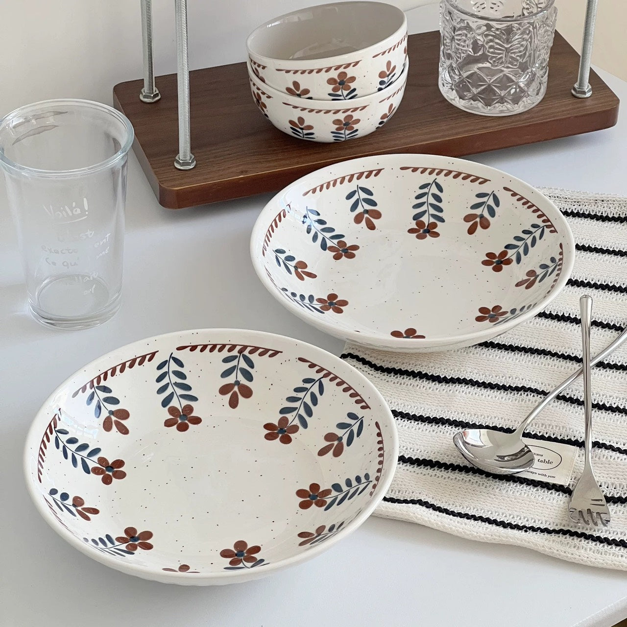 好宅選品 🏠 復古小花系列 深盤 淺盤 方盤 日式浮雕 沙拉盤 花形碟4英吋 甜穗 骨碟 點心碟