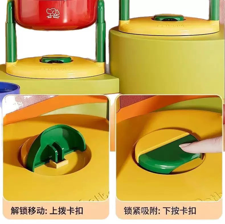 好宅選品 🏠 多巴胺寵物碗 飼料盒 吸盤防傾倒 升降可調式 狗盆 貓狗通用 水碗 狗碗 大容量收納盒 飼料分裝