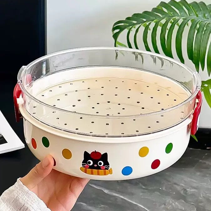 好宅選品 🏠 多巴胺撞色水果盤 洗菜盆 瀝水籃 雙層水果盤 零食盒 零食盤 保鮮盒 乾果盤