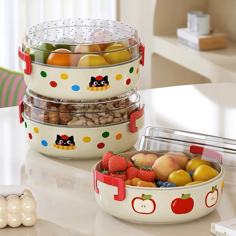好宅選品 🏠 多巴胺撞色水果盤 洗菜盆 瀝水籃 雙層水果盤 零食盒 零食盤 保鮮盒 乾果盤