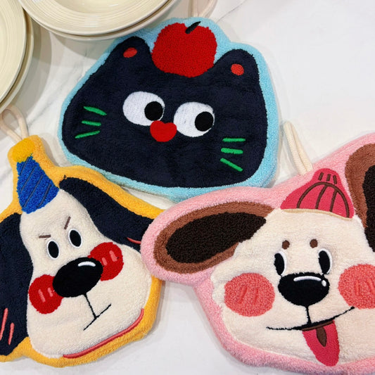 好宅選品 🏠 ins 多巴胺擦手巾 掛式吸水加厚毛巾 擦手帕 洗手小方巾